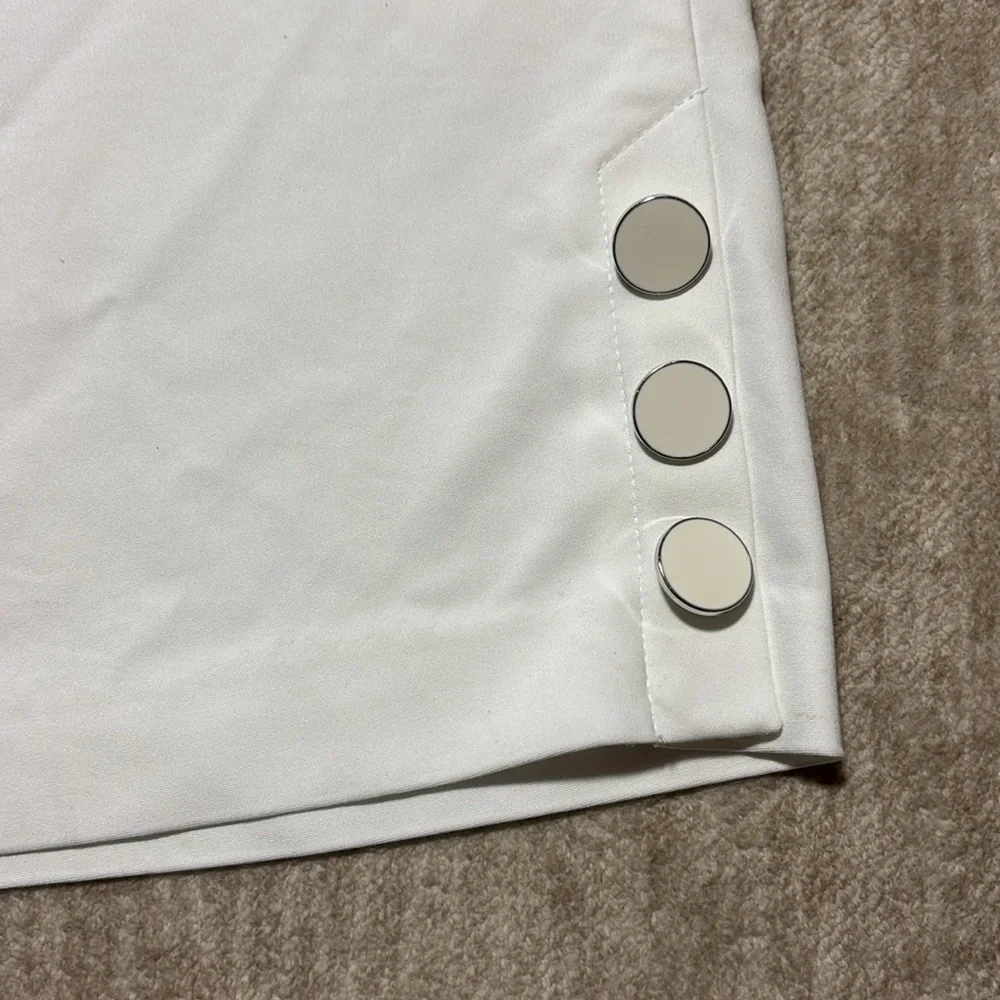 Sz 28 plus Lane Bryant White cropped wide leg Laney pants buttons - Picture 2 of 5